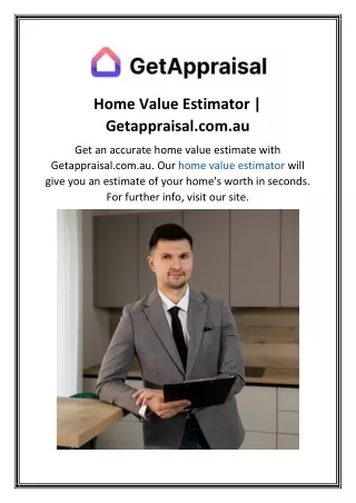 home value estimator getappraisal com au
