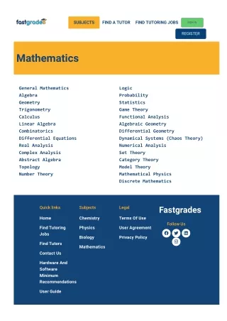 Looking for Mathematics Tutor near Me | Fast Grades