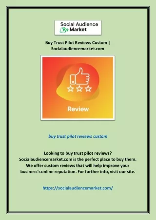 Buy Trust Pilot Reviews Custom | Socialaudiencemarket.com