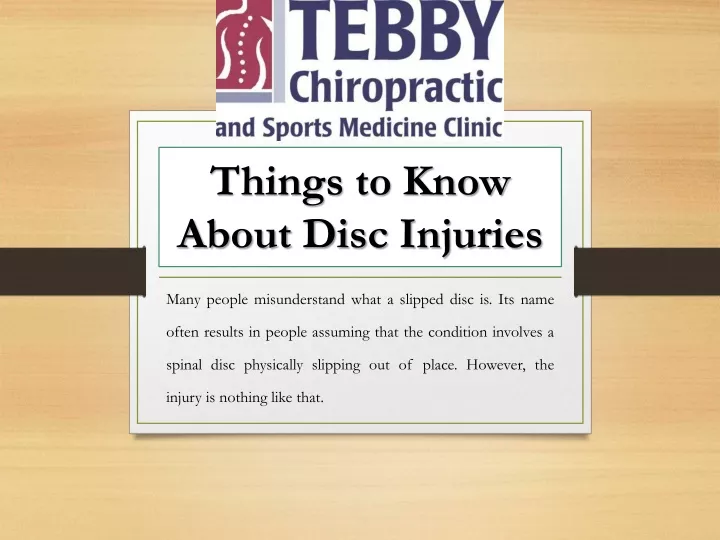 things to know about disc injuries