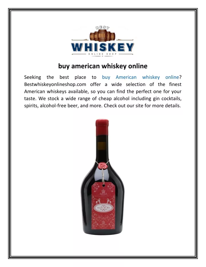buy american whiskey online
