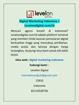 digital marketing indonesia levelondigital com id