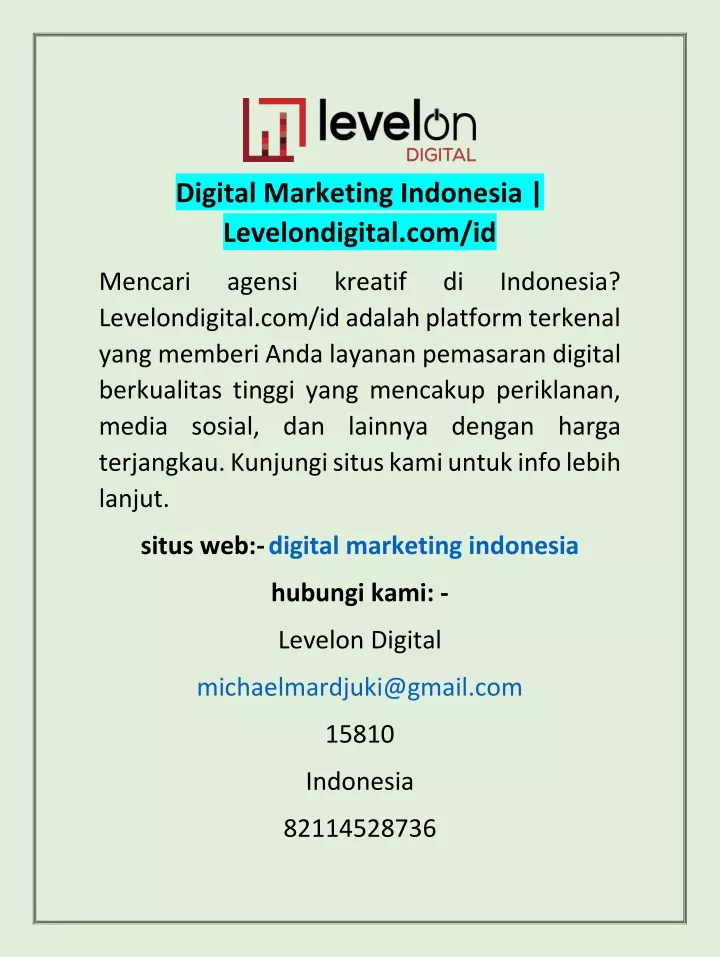 digital marketing indonesia levelondigital com id