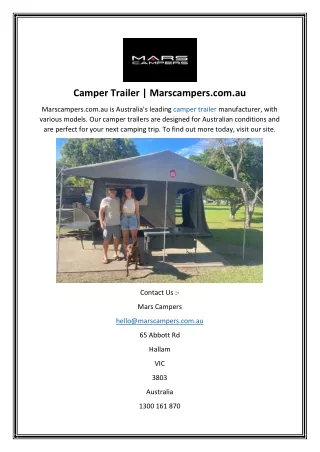 Camper Trailer  Marscampers.com.au