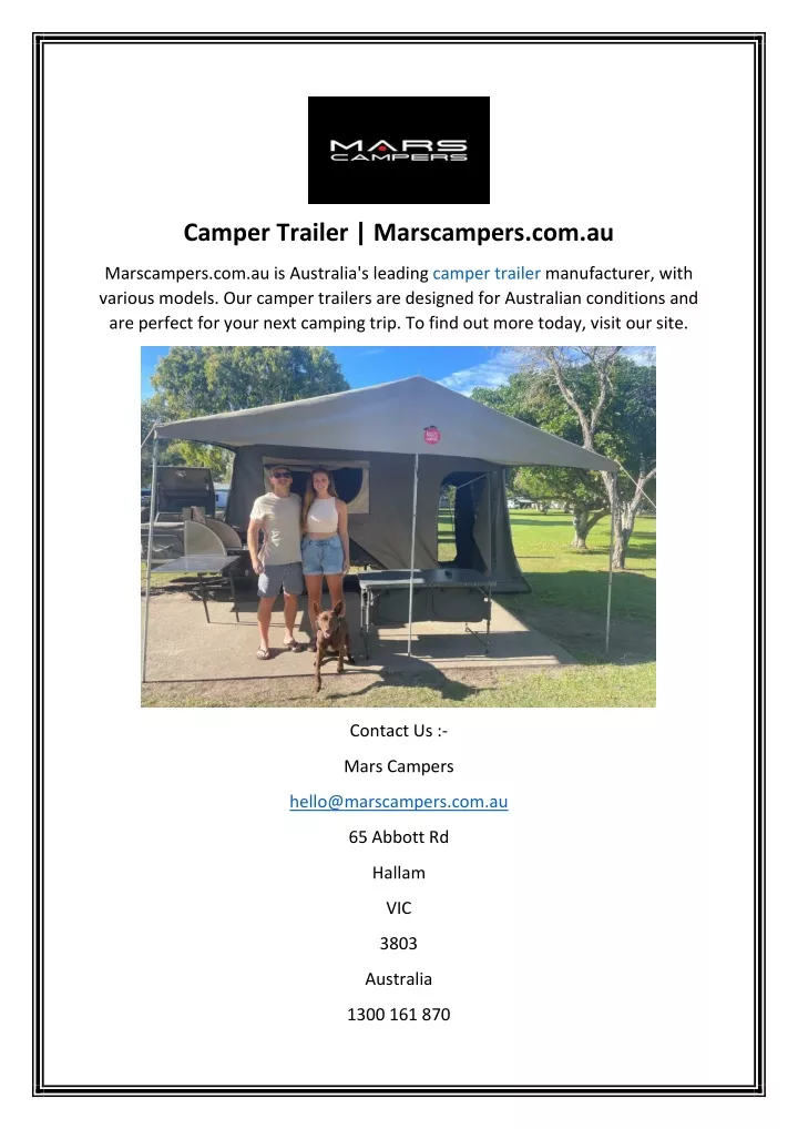 camper trailer marscampers com au