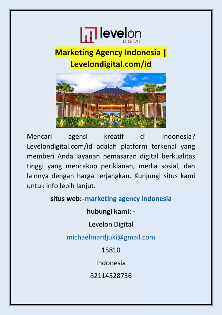 marketing agency indonesia levelondigital com id
