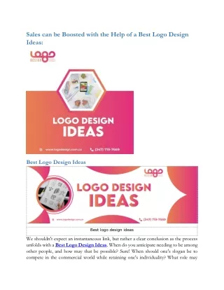 sales can be boosted with the help of a best logo