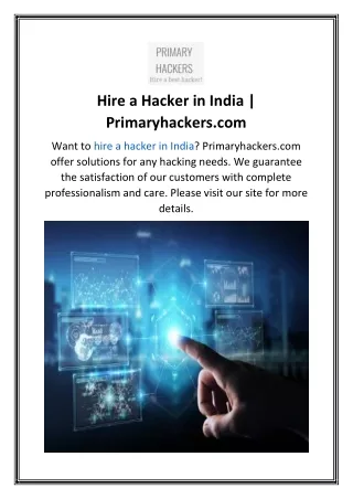 hire a hacker in india primaryhackers com