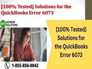 100 tested solutions for the quickbooks error 6073