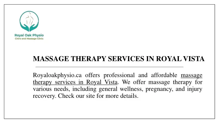 massage therapy services in royal vista