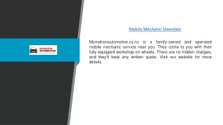 Mobile Mechanic Silverdale | Mcmahonautomotive.co.nz