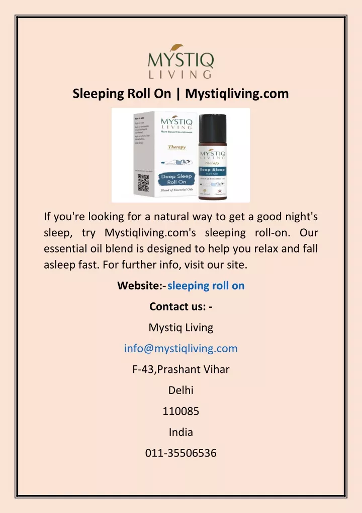 sleeping roll on mystiqliving com