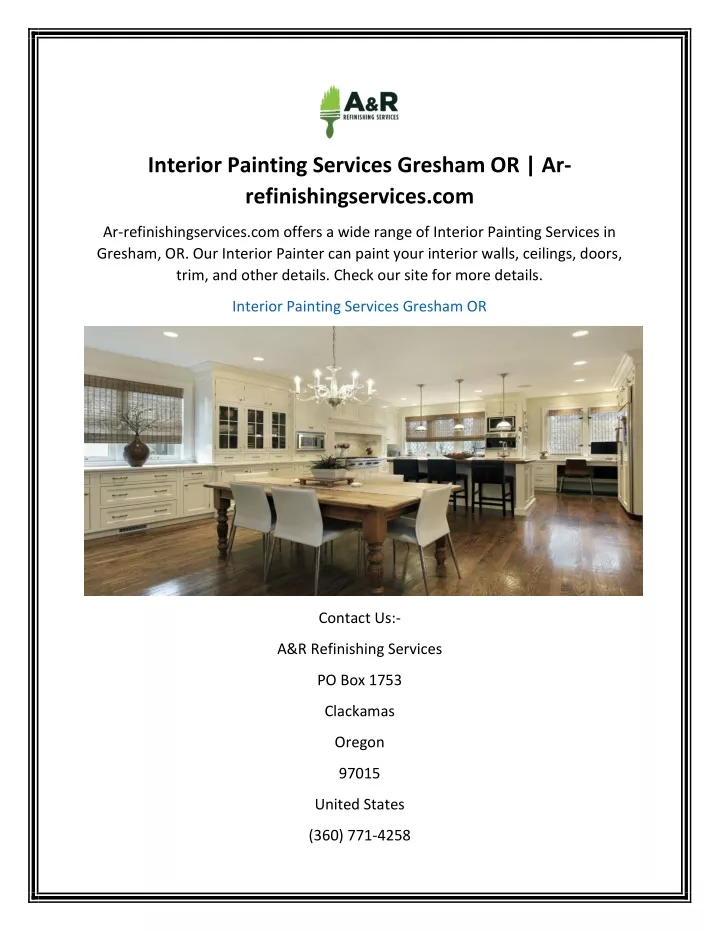 interior painting services gresham