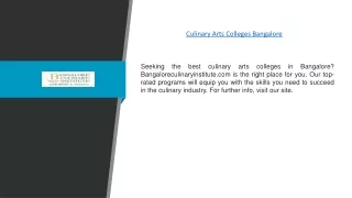 Culinary Arts Colleges Bangalore | Bangaloreculinaryinstitute.com