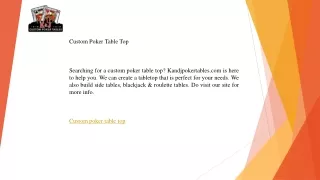 Custom Poker Table Top   Kandjpokertables.com