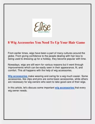 8 Wig Accessories You Need To Up Your Hair Game - elisebeautysupply