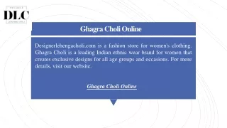 Ghagra Choli Online  Designerlehengacholi.com