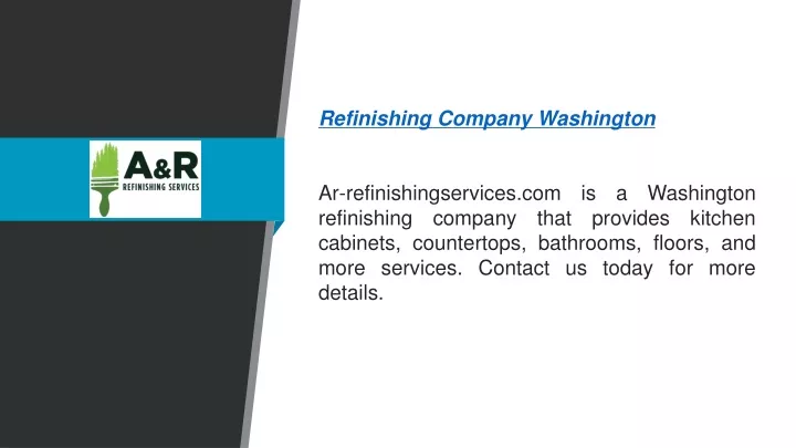 refinishing company washington