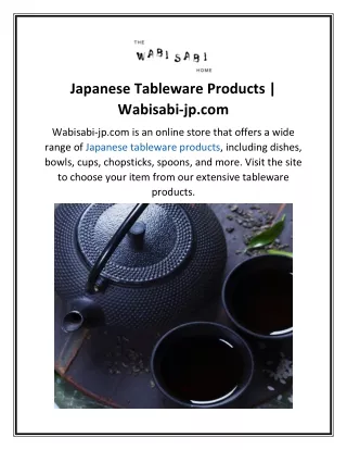 Japanese Tableware Products  Wabisabi-jp.com