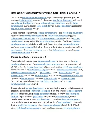how object oriented programming oop helps c and c