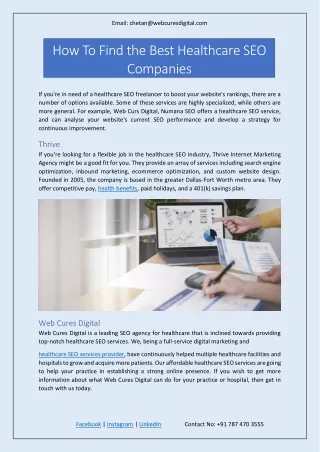 How To Find the Best Healthcare SEO Companies