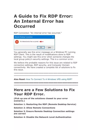 a guide to fix rdp error an internal error