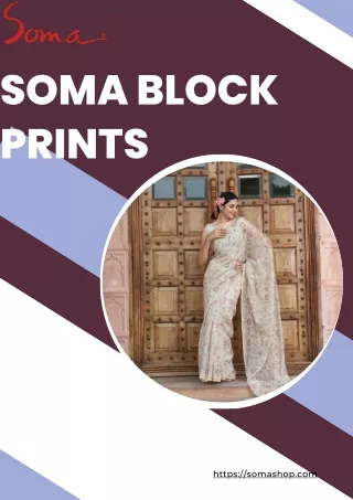 Looking to buy Hand Block Printed Sarees Online from Soma