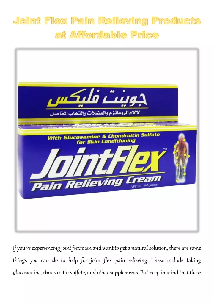 if you re experiencing joint flex pain and want