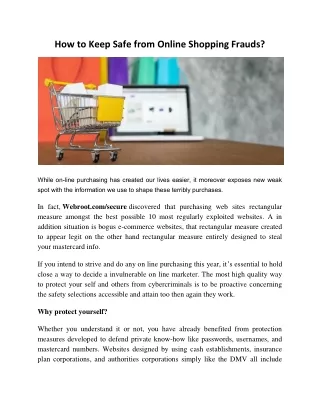 how to keep safe from online shopping frauds