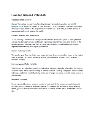 how do i succeed with seo