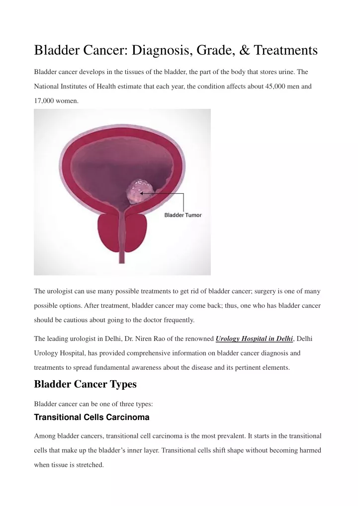 bladder cancer diagnosis grade treatments