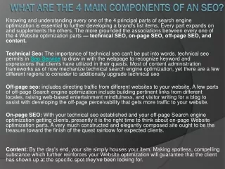 what are the 4 main components of an seo