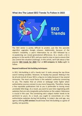 What Are The Latest SEO Trends To Follow in 2023