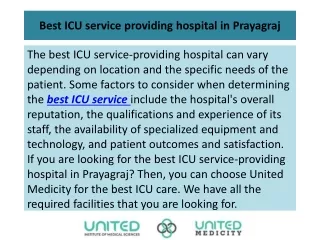 Best ICU service providing hospital in Prayagraj