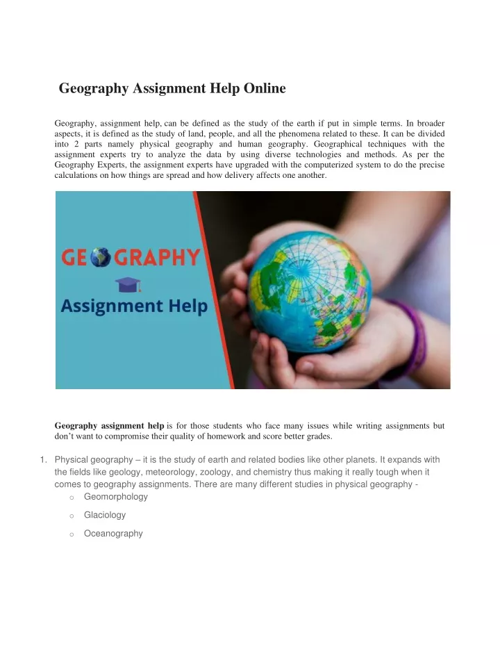 geography assignment help online