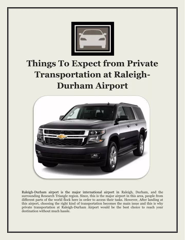 things to expect from private transportation