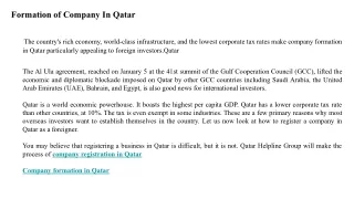 formation of company in qatar