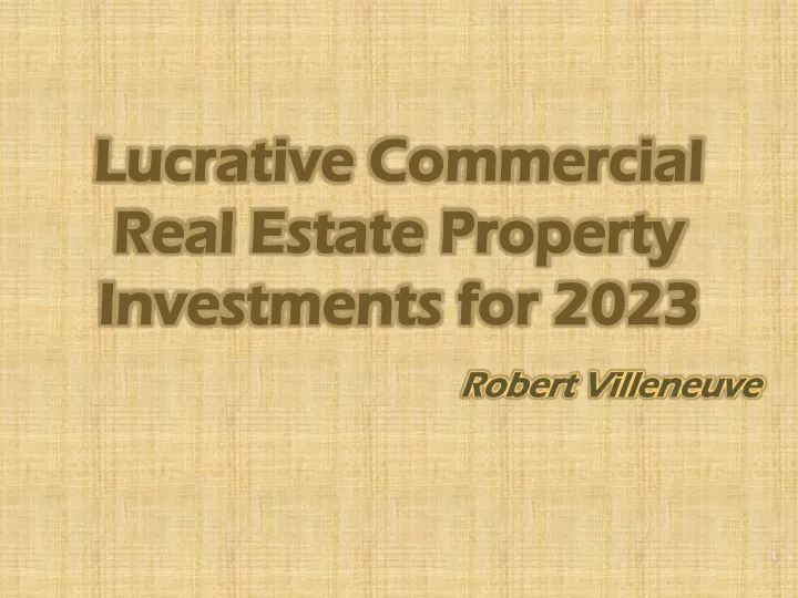 lucrative commercial real estate property