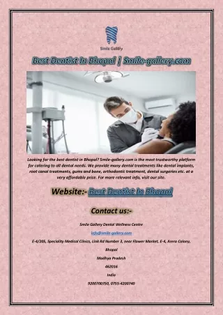 looking for the best dentist in bhopal smile