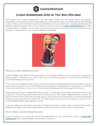 Custom Bobbleheads Dolls for Your Best Gifts Idea!