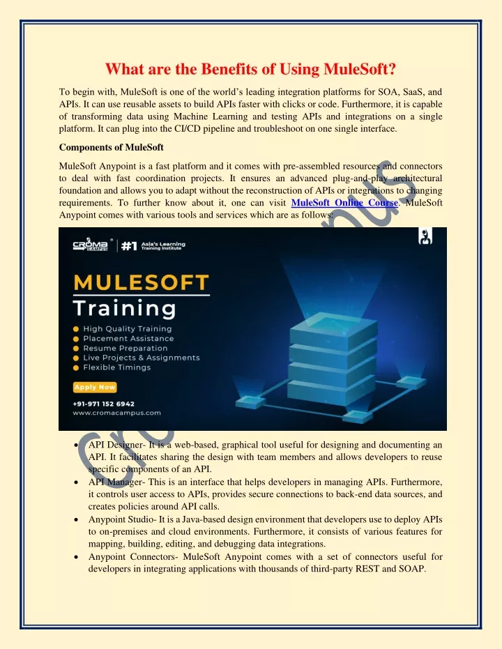 what are the benefits of using mulesoft