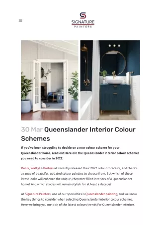 Queenslander Interior Colour Schemes