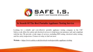 In Search Of The Best Portable Appliance Testing Service