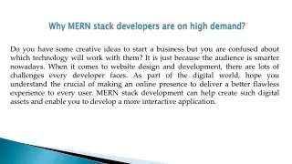 Why MERN stack developers are on high demand?