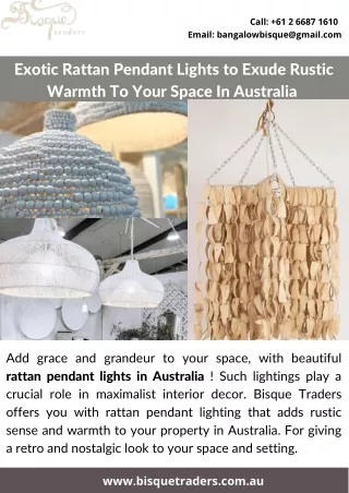Exotic Rattan Pendant Lights to Exude Rustic Warmth To Your Space In Australia