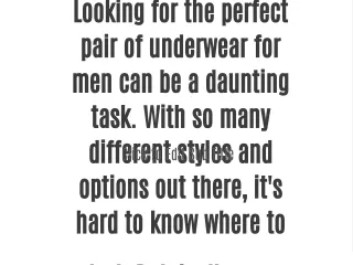 looking for the perfect pair of underwear