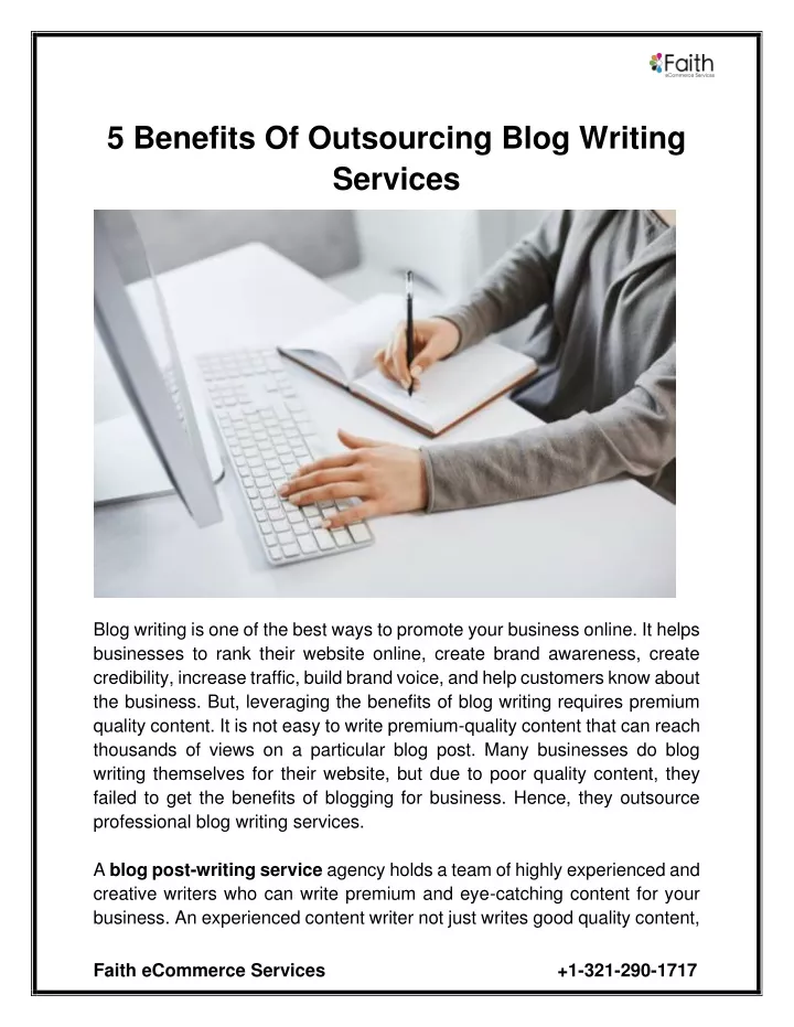 5 benefits of outsourcing blog writing services