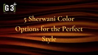 5 Sherwani Color Options for the Perfect Style