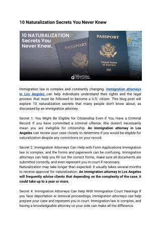 10 Naturalization Secrets You Never Knew