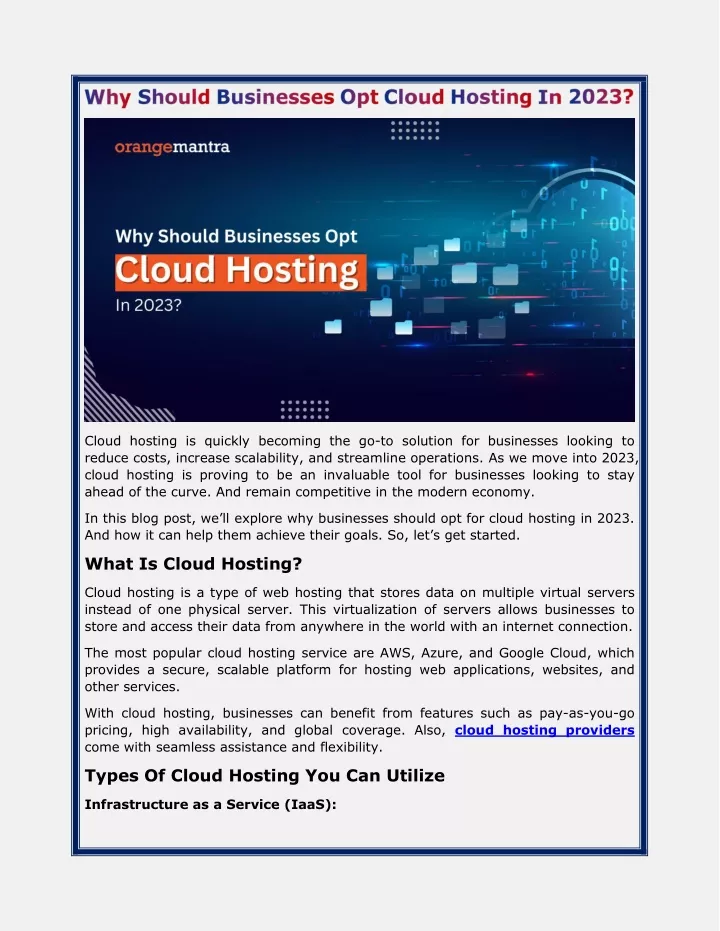 cloud hosting is quickly becoming